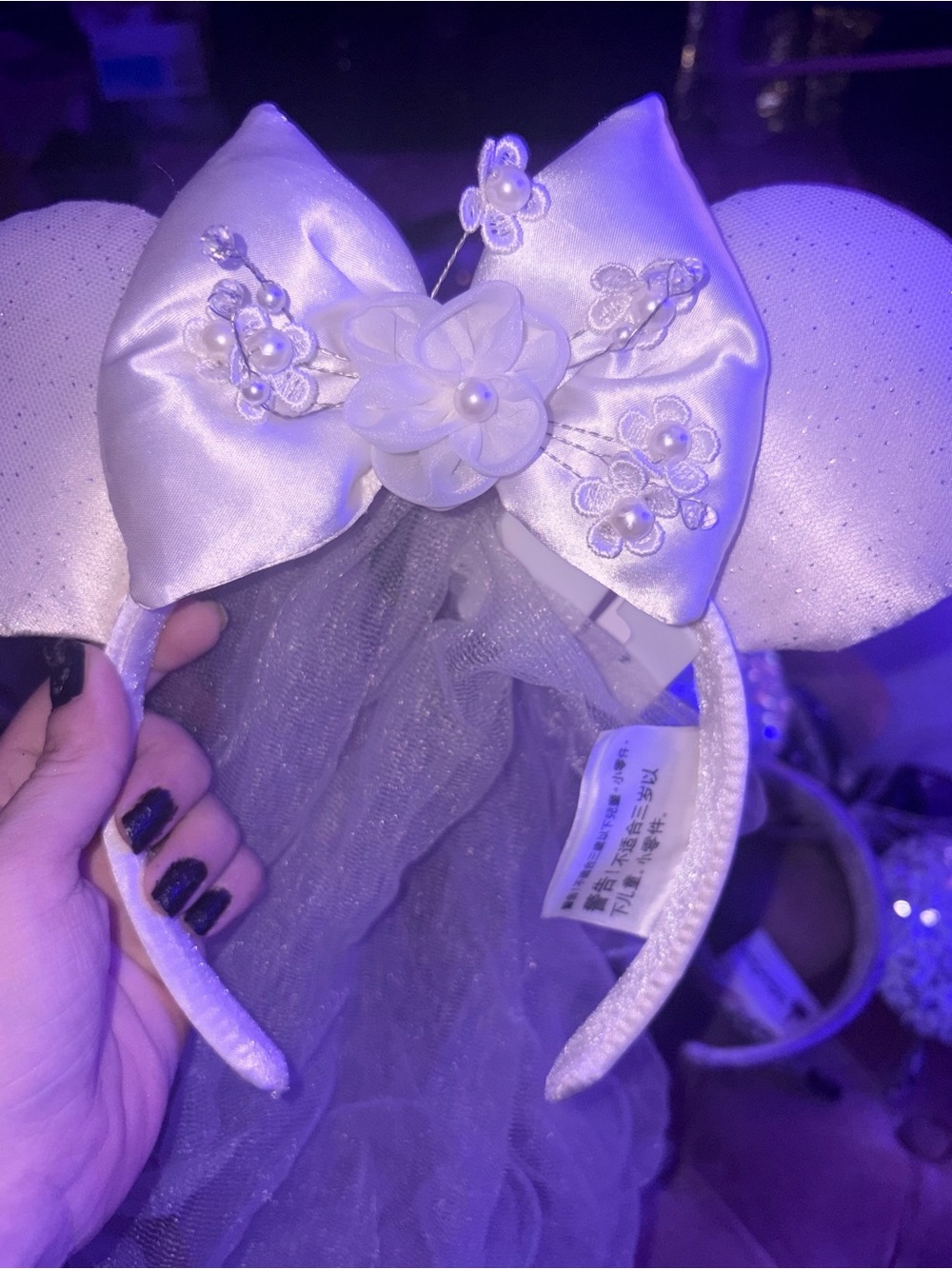 Disney Parks Bride Bridal Ears with veil Headband nwt